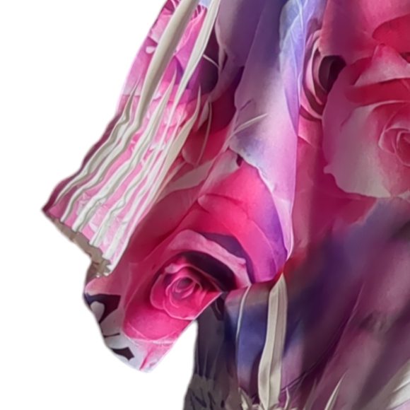REVES COLLECTION Beautiful Floral Print Pink Purple and White Colors Size L - Picture 8 of 16